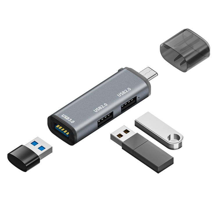 ADS-302C 3 en 1 Multi-Function Type-C / USB-C Docking Station (Plata Gris)