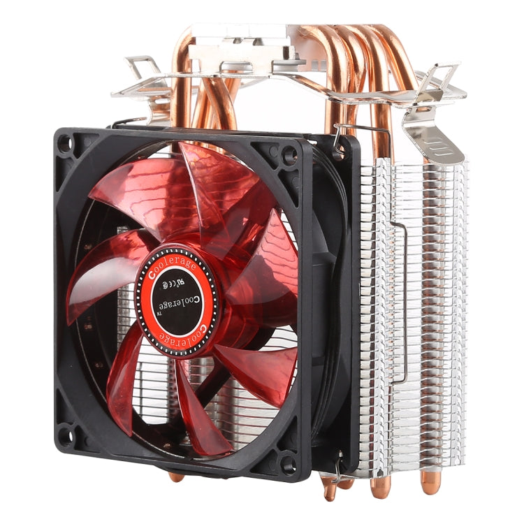 CoolAge L400 DC 12V 1600PRM 40.5Cfm Disipador de calor Ventilador de enfriamiento de cojinete hidráulico Ventilador de enfriamiento de CPU Para AMD Intel 775 1150 1156 1151 (Rojo)