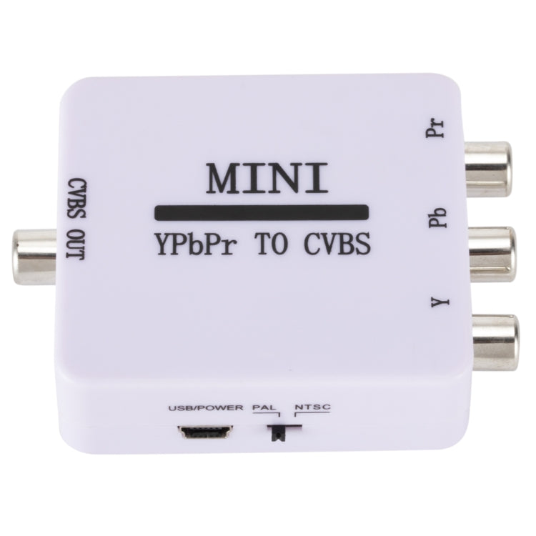 Mini YPBPR al adaptador AV del componente del convertidor de video CVBS Para TV / Proyector / monitor (Blanco)