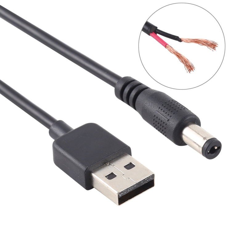 Cable de Enchufe de Alimentación de 3 A USB a 5.5x2.1 mm CC longitud: 1 m