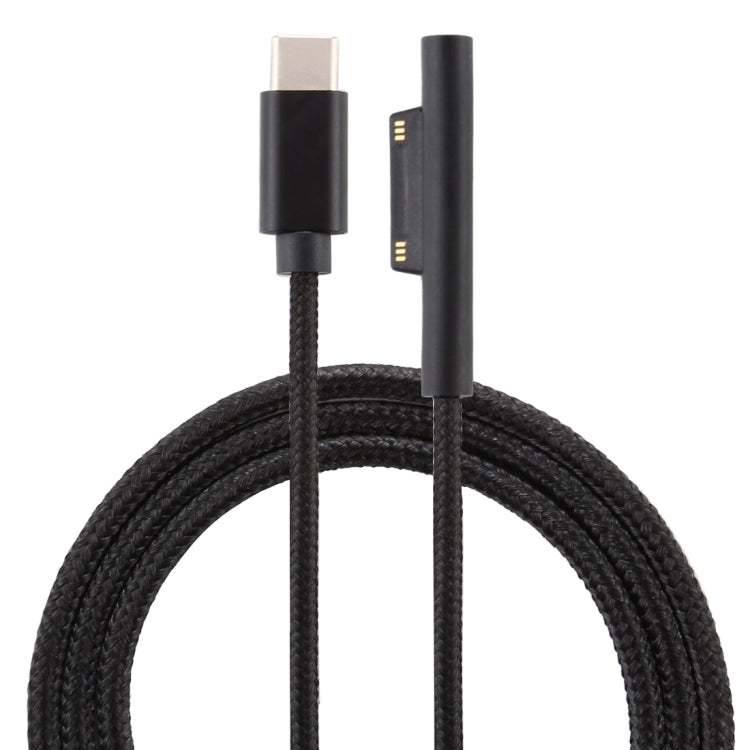 Câble d'alimentation mâle en nylon USB-C Type-C à 6 broches pour adaptateur pour ordinateur portable Microsoft Surface Pro 3 4 5 6 Longueur du câble : 1,5 m