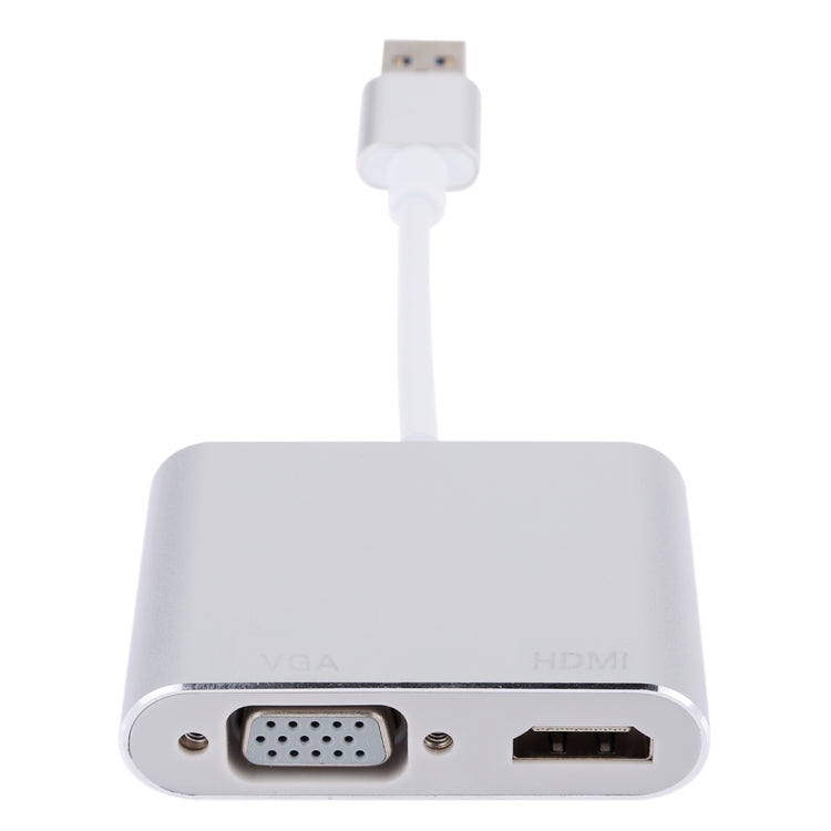 2 in 1 USB 3.0 to HDMI + VGA Adapter (Silver)