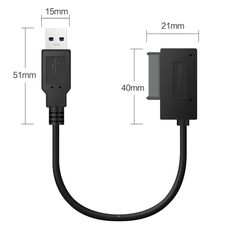 Professional USB 2.0 to 7+6 Pin SATA Slimline Cable Adapter Indicator