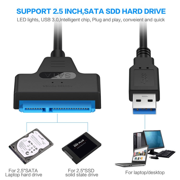 Professional SATA to USB 3.0 Cable Adapter 2.5 Inch SSD Hard Drive Expansion Connector