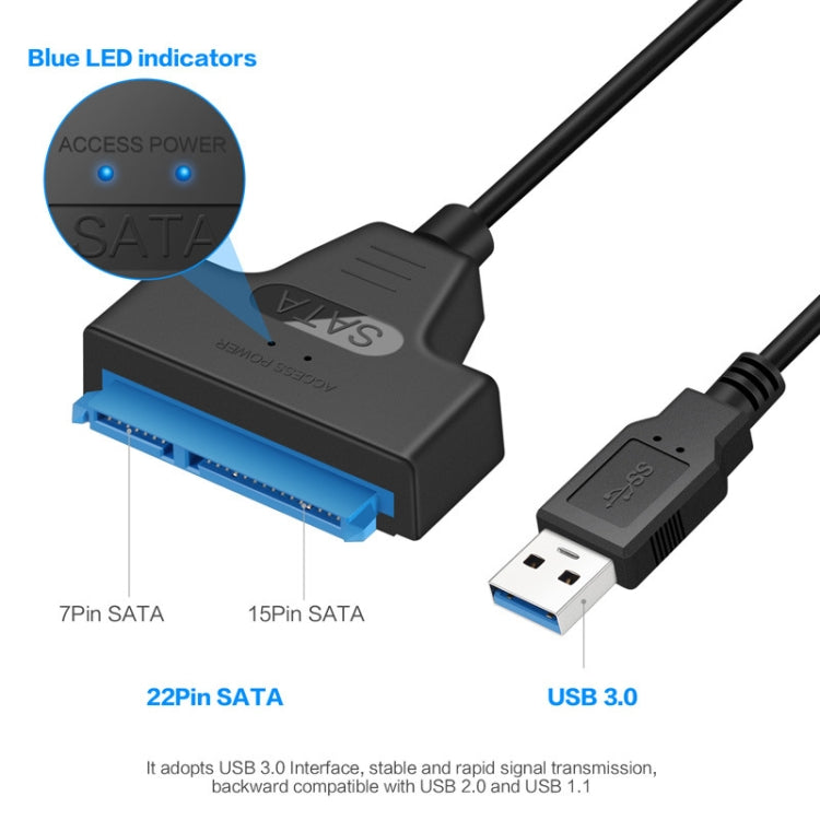Adaptateur de câble professionnel SATA vers USB 3.0 connecteur d'extension de disque dur SSD 2,5 pouces