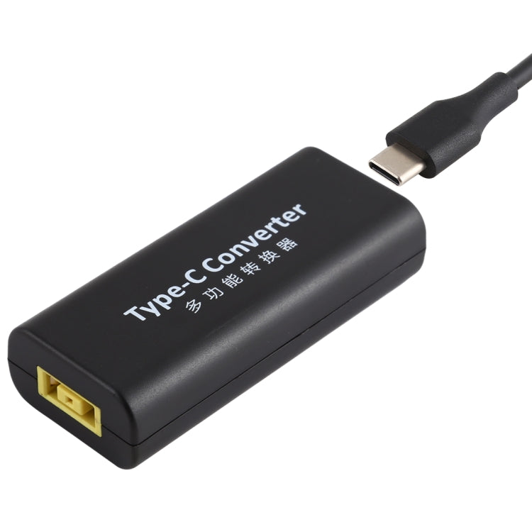 Adaptador de Conector de Alimentación Hembra cuadrado Grande a USB-C Tipo-C con Cable USB-C Tipo C de 15 cm