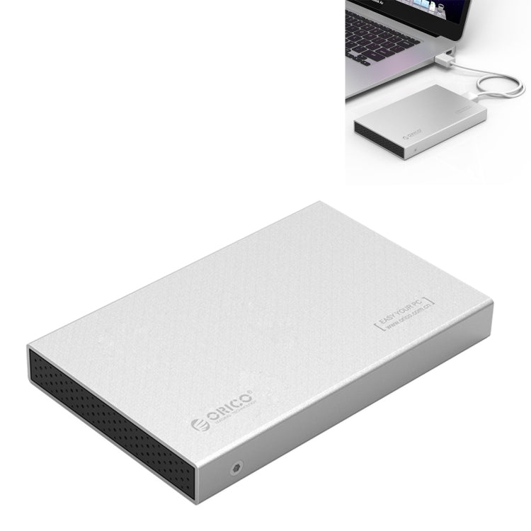 ORICO 2518C3-G2 2.5 inch SATA to USB3.1 Gen2 USB-C / Type-C Interface Aluminum Alloy Hard Drive Enclosure Support Capacity: 4TB (Silver)