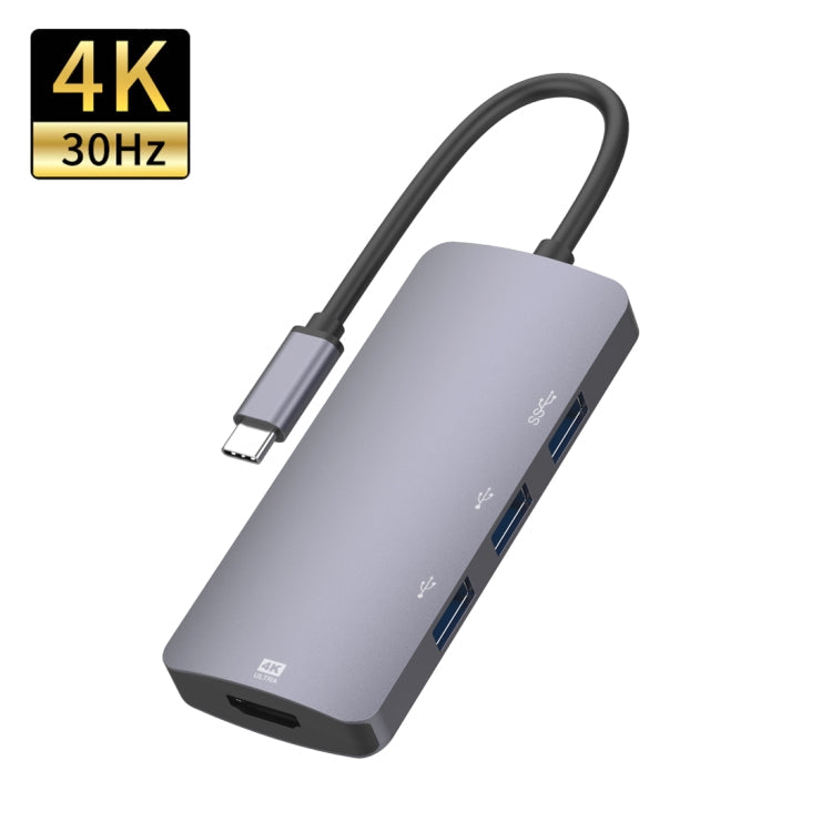 UC912 4 en 1 4k 30Hz USB 3.0 + 2 x USB 2.0 vers USB-C / TYPE-C Adaptateur Hub Multifonctionnel