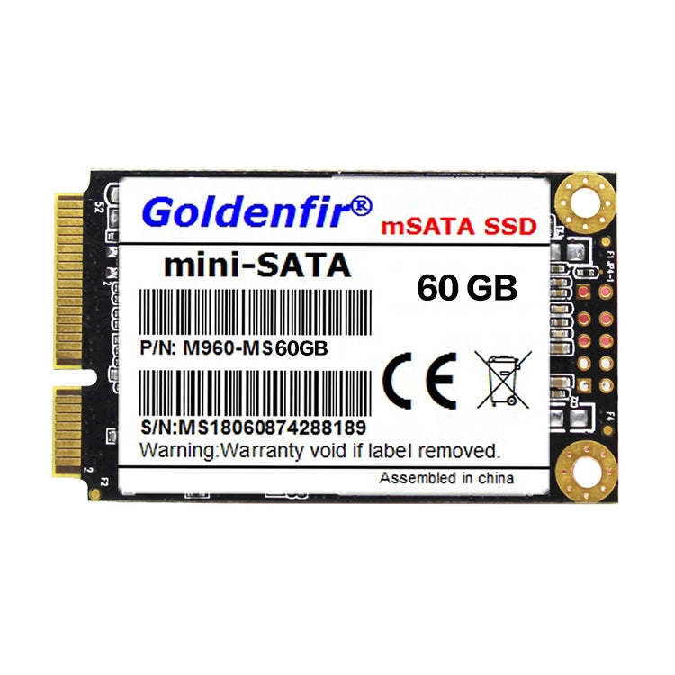 Unidad de estado sólido Mini SATA Doradoenfir de 1.8 pulgadas Arquitectura Flash: TLC Capacidad: 60 GB
