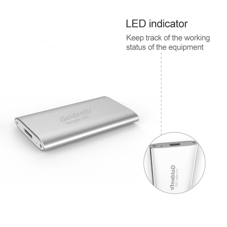 Doradoenfir Portable Solid State Drive NGFF to Micro USB 3.0 Capacity: 256 GB (Silver)