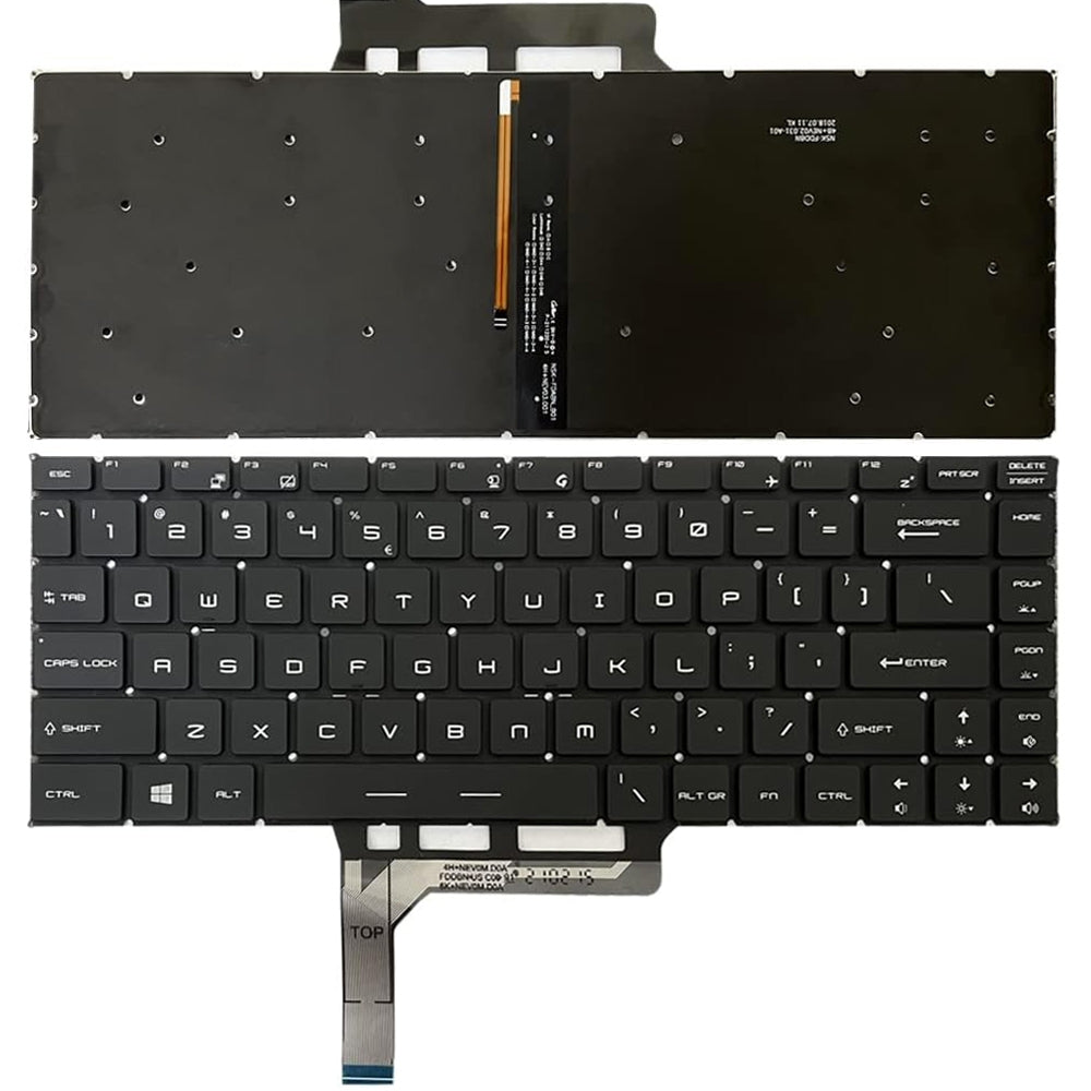 Full Keyboard with Backlight US Version MSI GS65 / GS65VR / MS-16Q2 / Stealth 8SE /8SF / 8SG /Thin 8RE / Thin 8RF Black