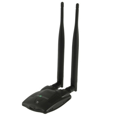Adaptateur réseau WiFi sans fil 2,4 GHz 802.11b/g/300 Mbps USB 2.0 avec décodeur réseau de prise en charge d'antenne à double gain (blanc)