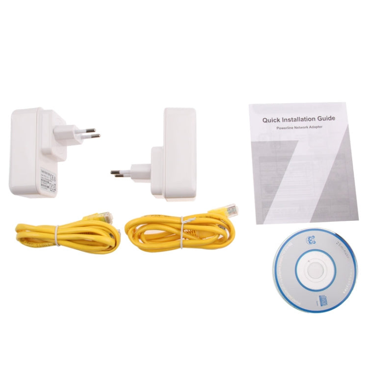 2 PCS 7HP120 200Mbps Powerline Network Mini Homeplug AV Ethernet Bridge EU Plug (Blanc)
