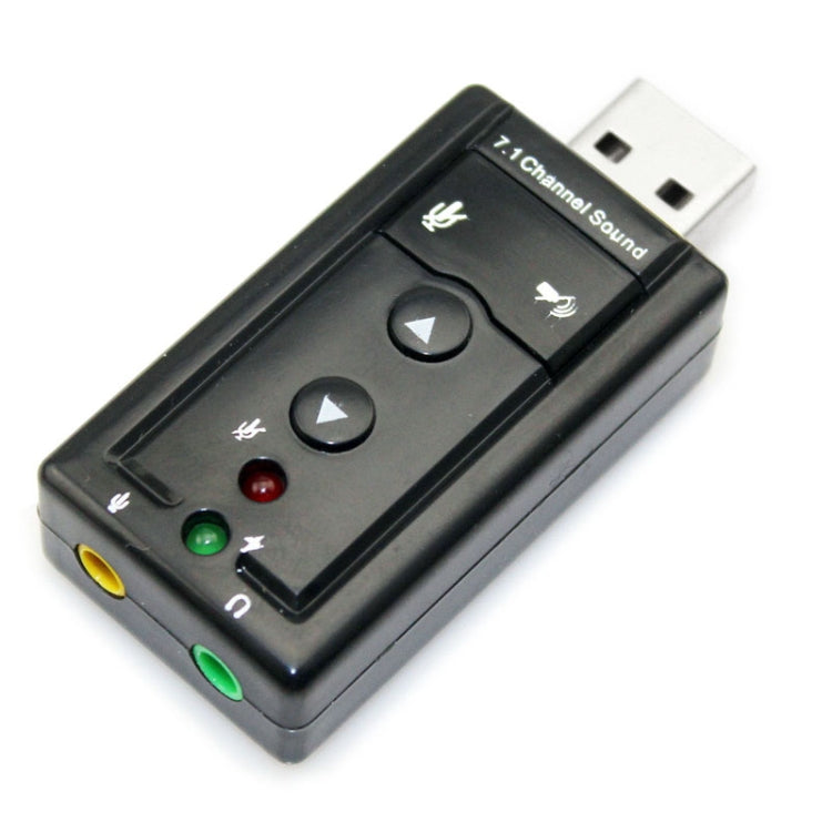 Adaptador de Tarjeta de sonido de Audio virtual 3D externo USB 2.0 de 7.1 canales (Negro)