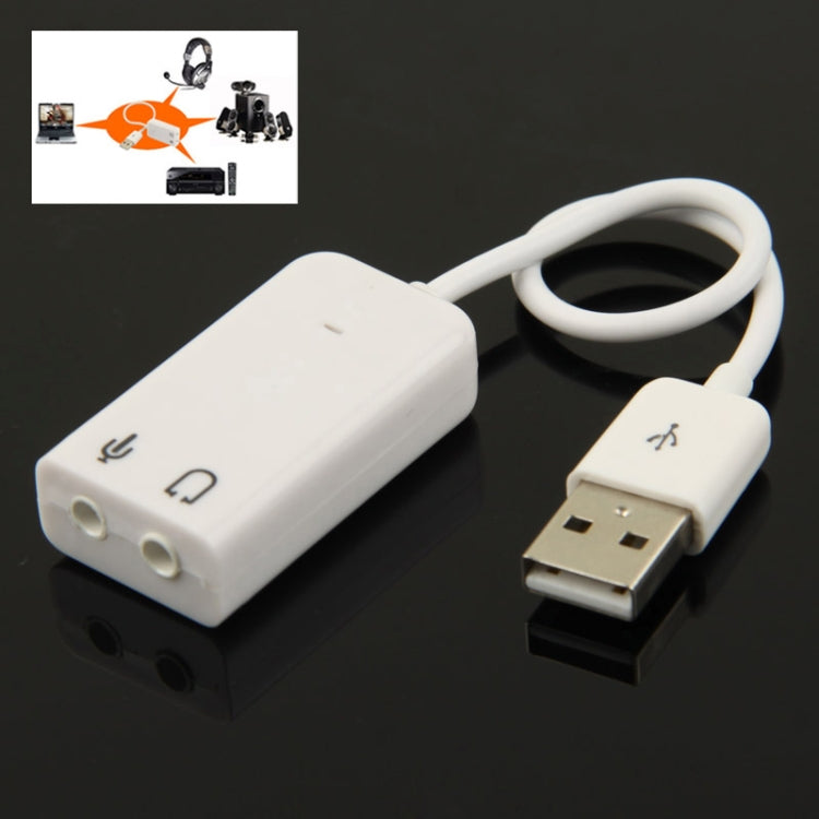 Adaptador de sonido USB de 7.1 canales (Blanco)