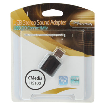 USB 2.0 Stereo Sound Adapter No External Power Required (Black)