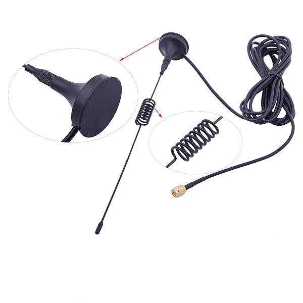 GSM antenna with suction cup SMA 900 / 1800MHz Cable length: 3m (Black)