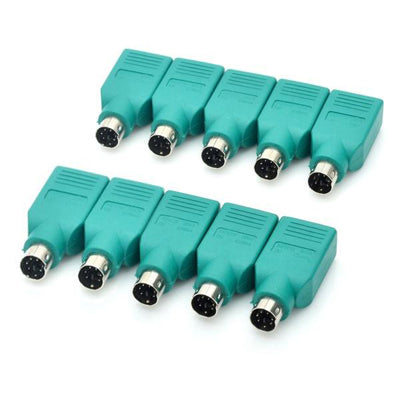 10 Pieces USB Female to PS Male Converter Plug