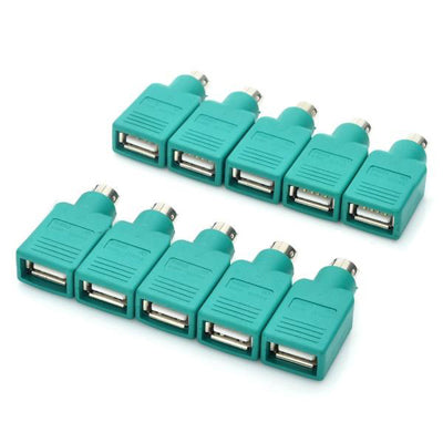 10 Pieces USB Female to PS Male Converter Plug