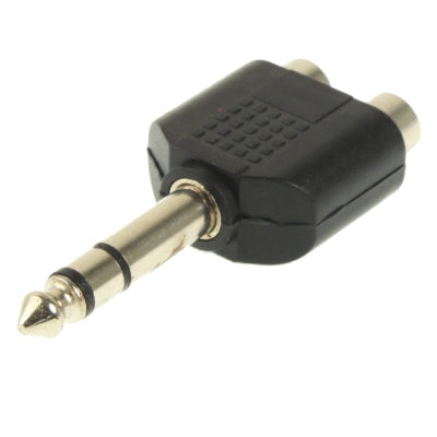 6.35mm Male to 2 RCA Stereo Headphone Jack Adapter