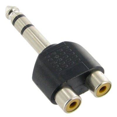 6.35mm Male to 2 RCA Stereo Headphone Jack Adapter