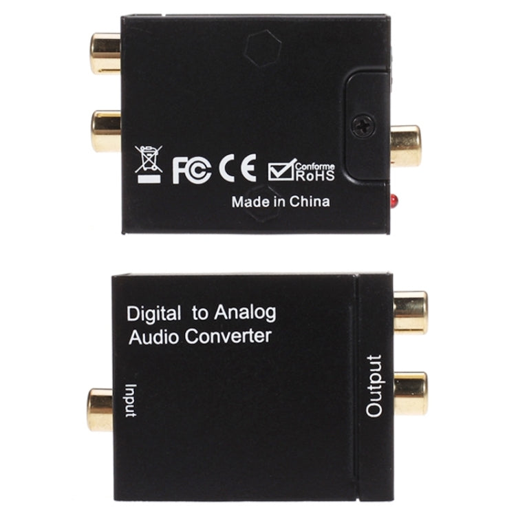 Convertidor de Audio Digital óptico coaxial a analógico RCA (Negro)