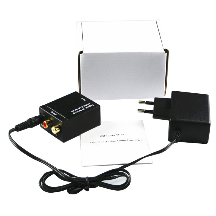Convertidor de Audio Digital óptico coaxial a analógico RCA (Negro)
