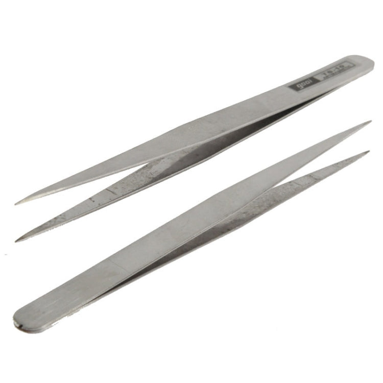 6 Pieces Stainless Steel TS-10 / 11 / 12 / 13 / 14 / 15 Straight and Angled Tweezers (Grey)