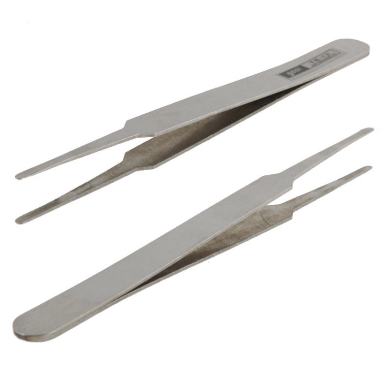 6 Pieces Stainless Steel TS-10 / 11 / 12 / 13 / 14 / 15 Straight and Angled Tweezers (Grey)