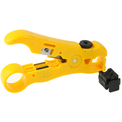 Multifunction Coaxial Cable / Network Cable / Telephone Line / Flat Cable Stripper (Yellow)