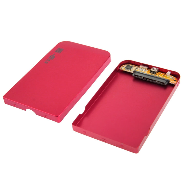 Caja externa de Disco Duro SATA de 2.5 pulgadas tamaño: 126 mm x 75 mm x 13 mm (Rojo)