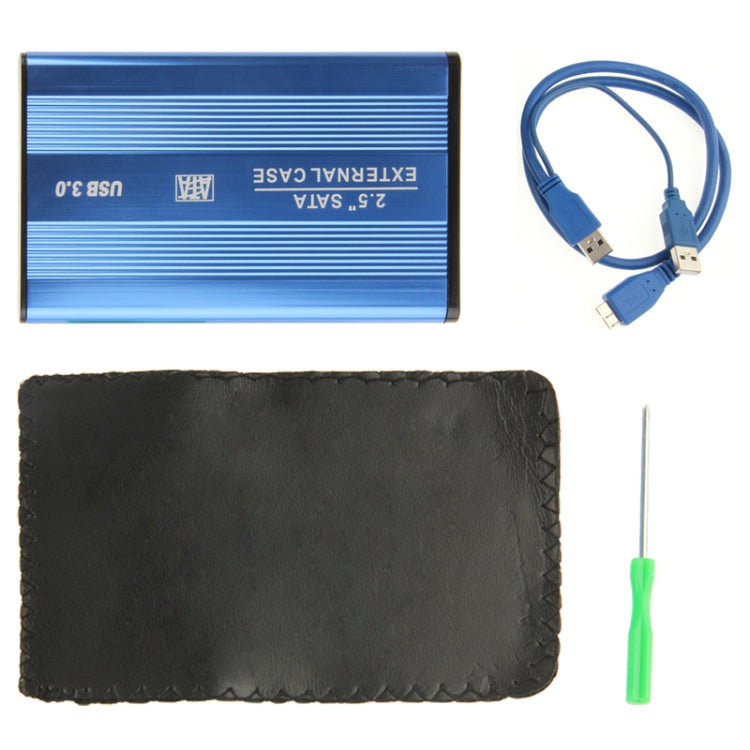 Carcasa externa SATA HDD de alta velocidad de 2.5 pulgadas compatible con USB 3.0 (Azul)