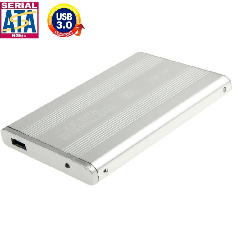 Prise en charge du boîtier de disque dur externe SATA haute vitesse de 2,5 pouces USB 3.0 (argent)