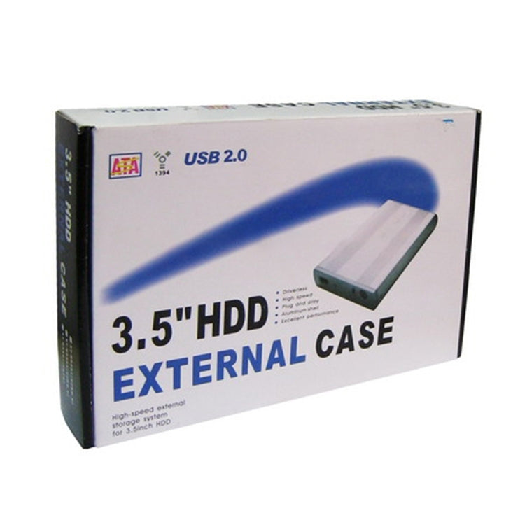 Estuche externo HDD de 3.5 pulgadas compatible con Disco Duro IDE (Plateado)