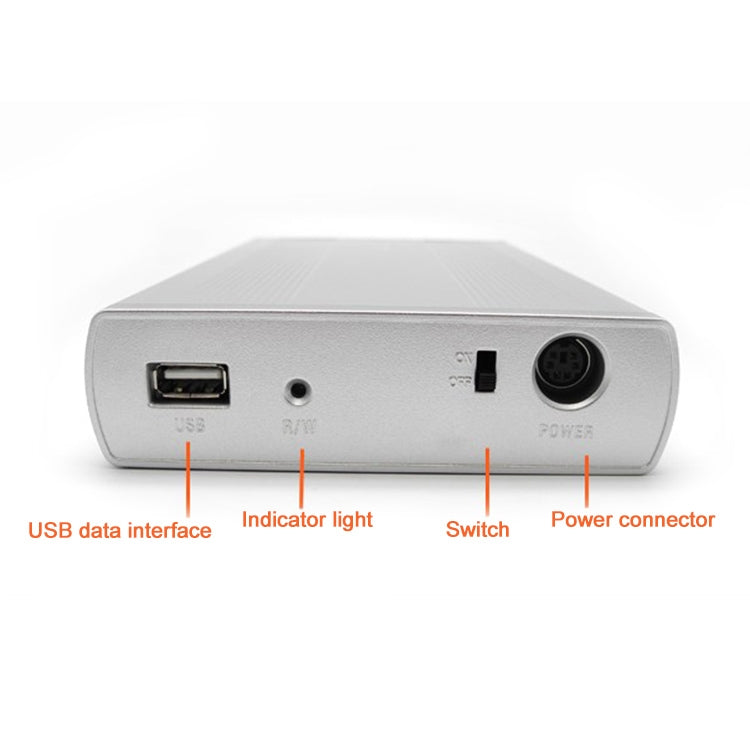 3.5 Inch External HDD Enclosure Support IDE Hard Drive (Silver)