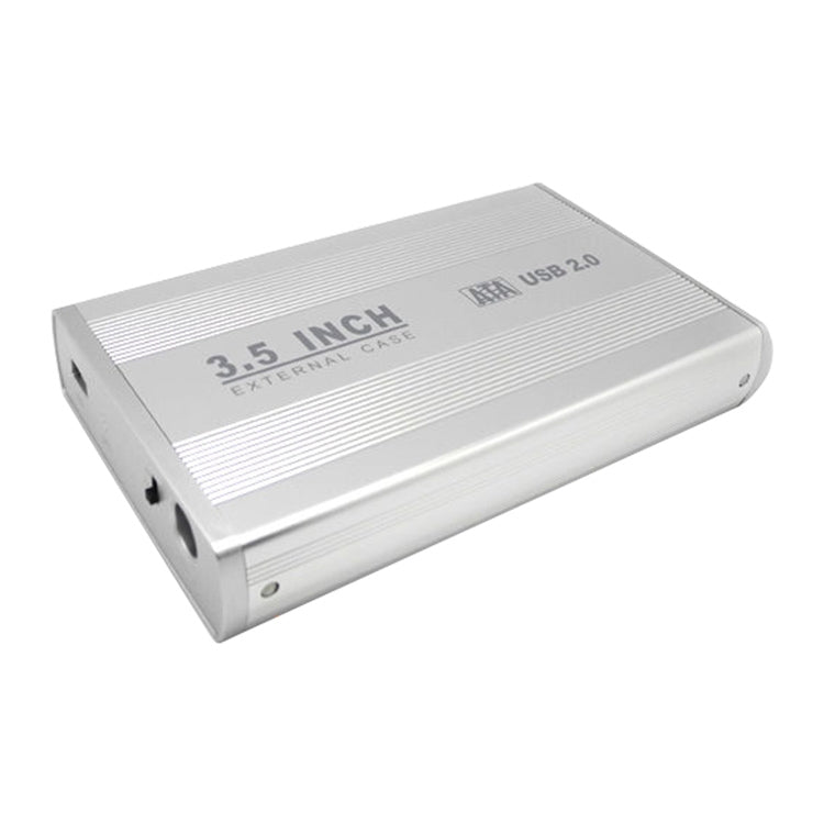 3.5 Inch External SATA HDD Enclosure Supports USB 2.0 (Silver)