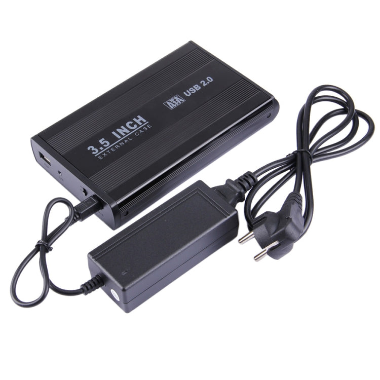 Boîtier de disque dur externe SATA 3,5 pouces compatible avec USB 2.0 (noir)