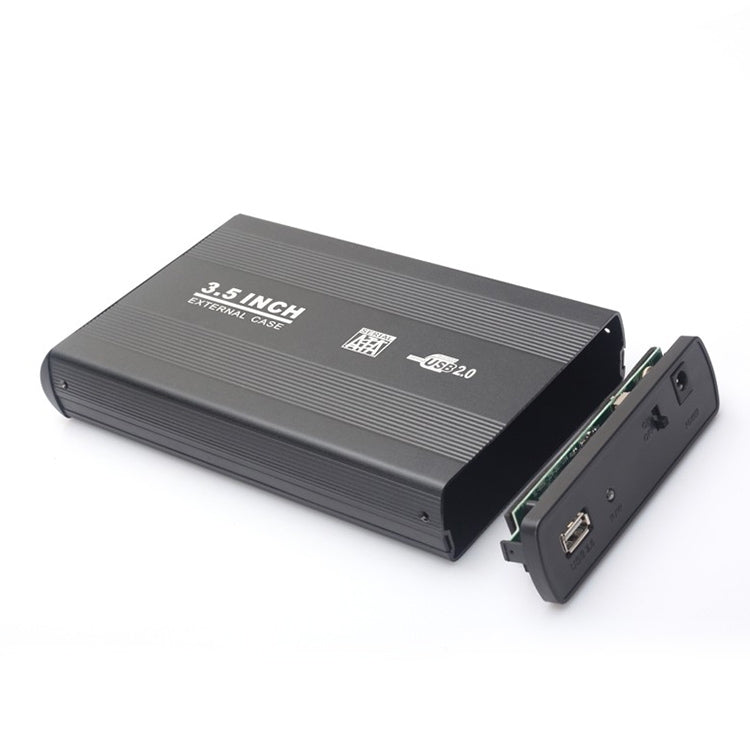 Estuche externo HDD SATA de 3.5 pulgadas compatible con USB 2.0 (Negro)