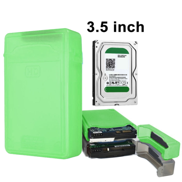 Boîte de rangement en plastique pour disque dur HDD SATA IDE de 3,5 pouces (vert)