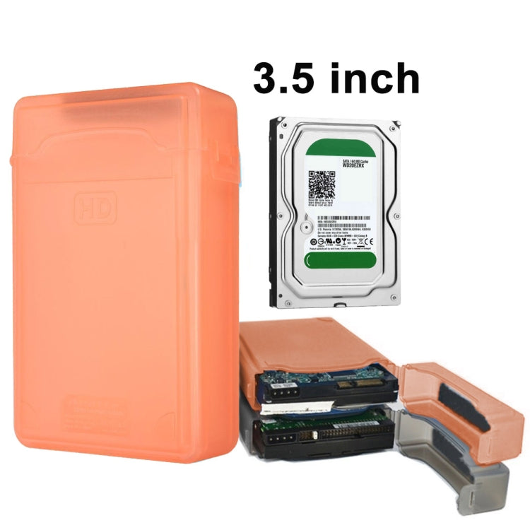 3.5 Inch Hard Drive HDD SATA IDE Plastic Storage Box Enclosure Box (Orange)