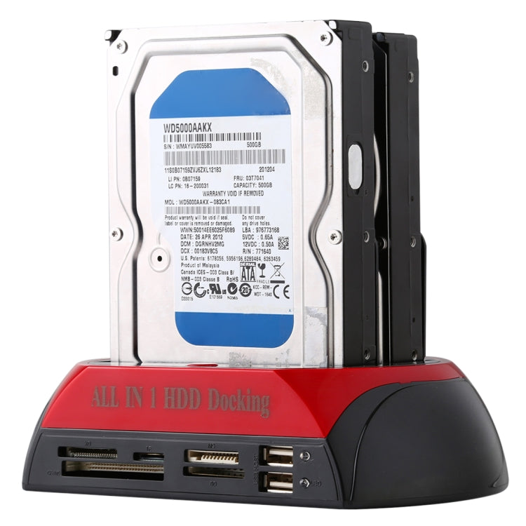2.5 inch / 3.5 inch All in 1 Dual SATA / IDE Hard Drive Docking Station with Card Reader and Hub