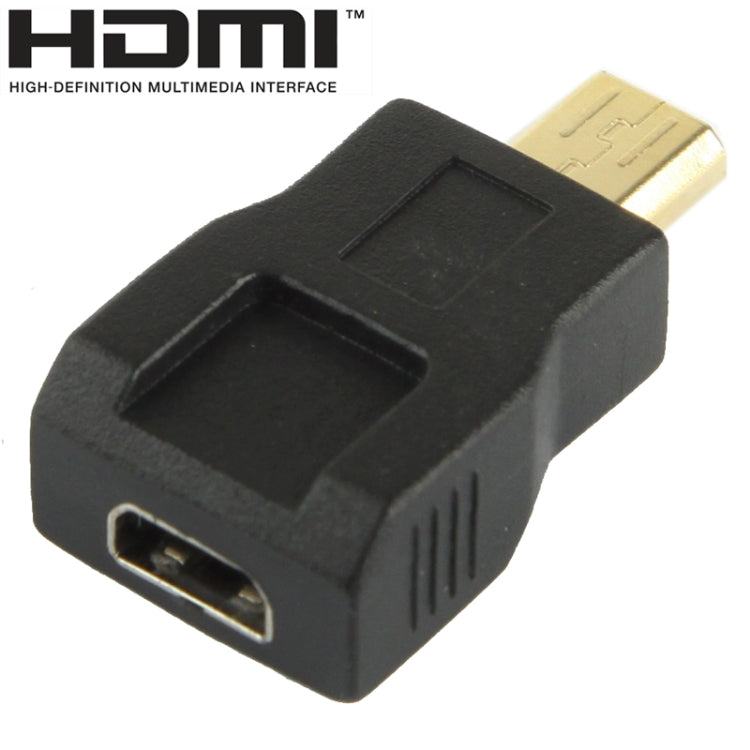 Adaptateur micro HDMI mâle vers micro HDMI femelle plaqué or (noir)