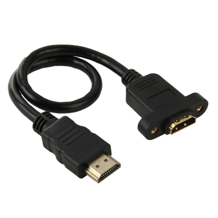 Cable adaptador HDMI (tipo A) Macho a HDMI (tipo A) Hembra de 30 cm con 2 orificios Para Tornillos