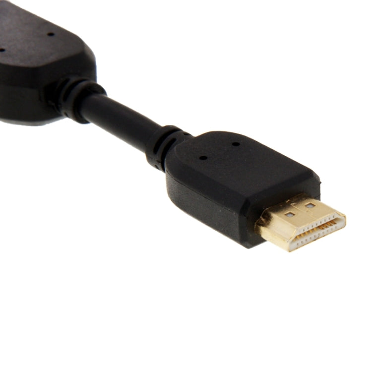 10cm HDMI 19-Pin Stecker auf HDMI 19-Pin Buchse (AM-AF) Adapterkabel (Schwarz)