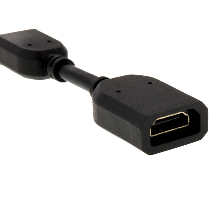10cm HDMI 19 pines Macho a HDMI 19 pines Hembra (AM-AF) Cable adaptador de Conector (Negro)