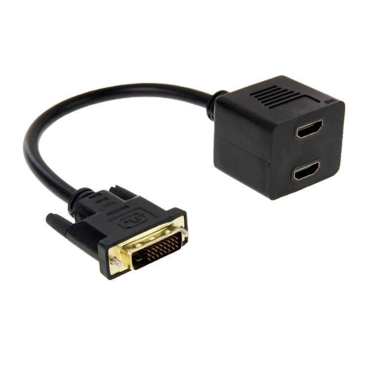 Cable divisor DVI de 24 + 1 clavija Macho a 2 x HDMI Hembra de 29.5 cm (Negro)