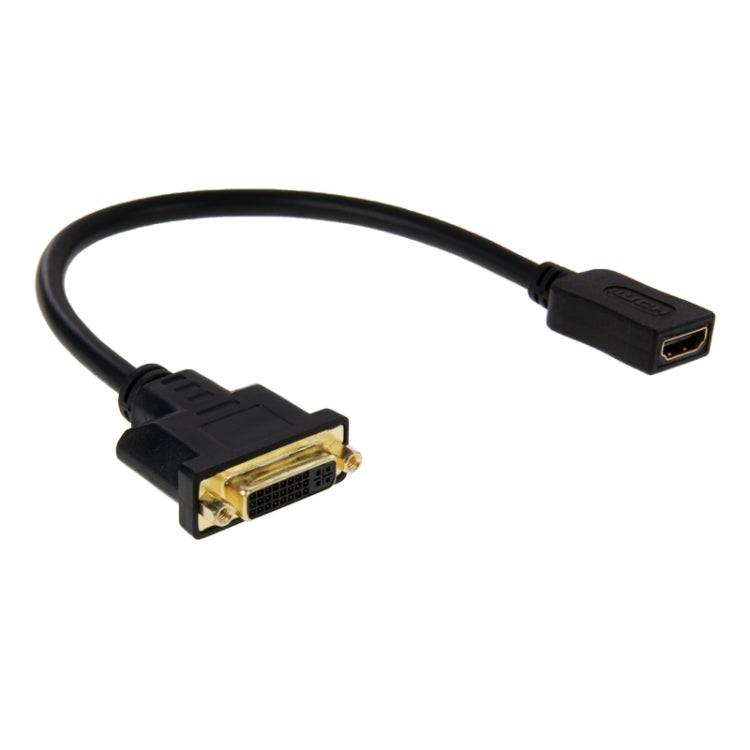 Câble adaptateur HDMI femelle vers DVI 24+5 broches femelle 30 cm (noir)