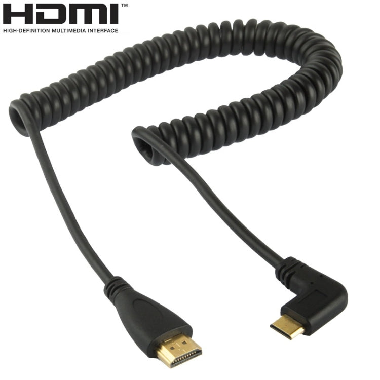 1.4 Version plaquée or Mini HDMI mâle vers HDMI mâle Câble enroulé Prise en charge 3D/Ethernet longueur : 0,6 m-2 m