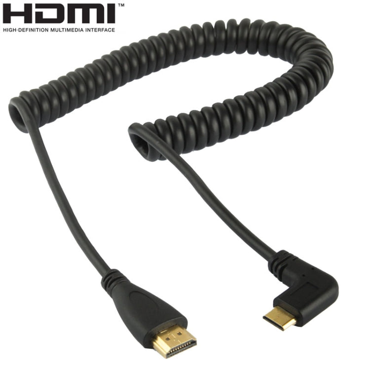 1.4 Gold Plated Version Mini HDMI Male to HDMI Male Coiled Cable Support 3D/Ethernet length: 0.6m-2m