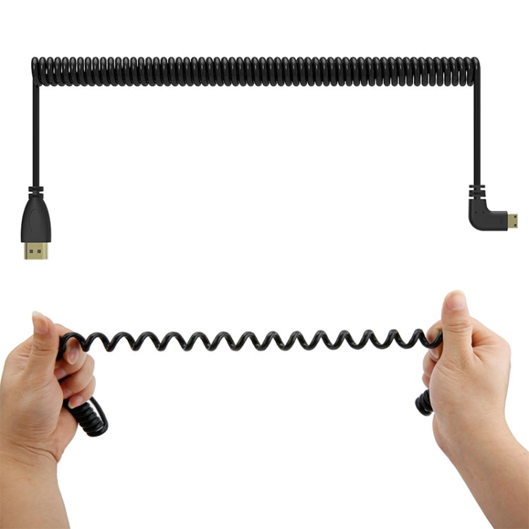 1.4 Version plaquée or Mini HDMI mâle vers HDMI mâle Câble enroulé Prise en charge 3D/Ethernet longueur : 0,6 m-2 m